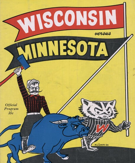 1954 Football program cover, WI vs. MN.